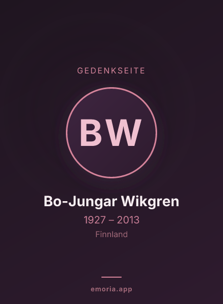 Gedenkportrait von Bo-Jungar Wikgren