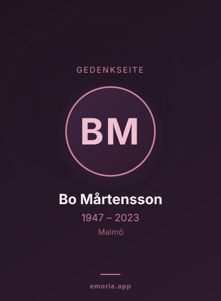 Gedenkportrait von Bo Mårtensson