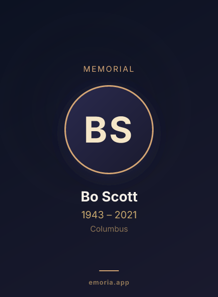 Memorial portrait of Bo Scott