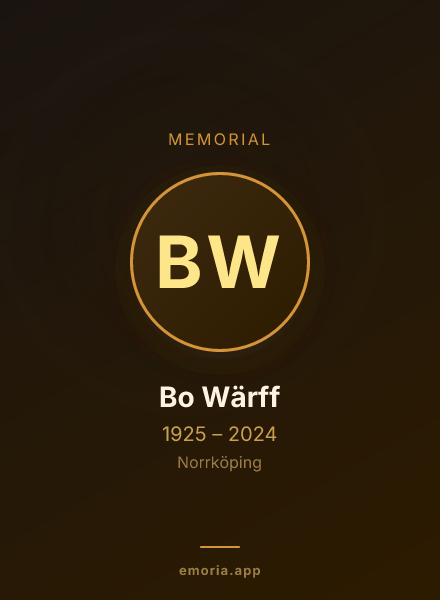 Memorial portrait of Bo Wärff