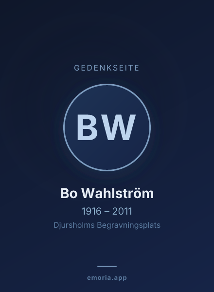 Gedenkportrait von Bo Wahlström