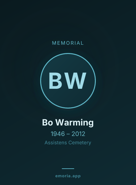 Memorial portrait of Bo Warming
