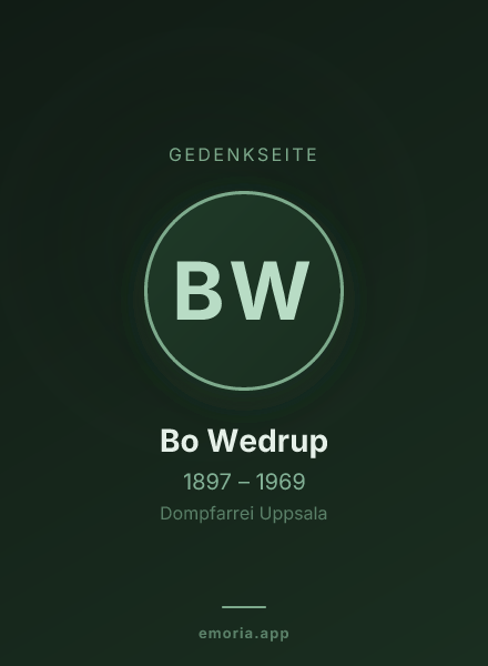 Gedenkportrait von Bo Wedrup