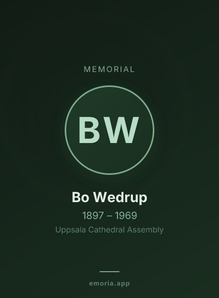 Memorial portrait of Bo Wedrup