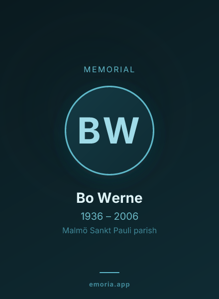 Memorial portrait of Bo Werne