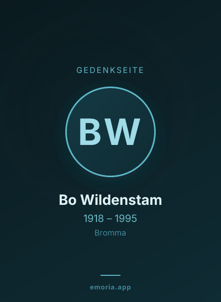 Gedenkportrait von Bo Wildenstam