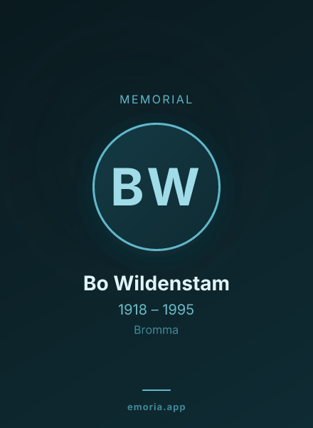 Memorial portrait of Bo Wildenstam