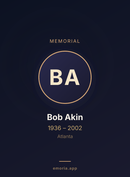 Memorial portrait of Bob Akin