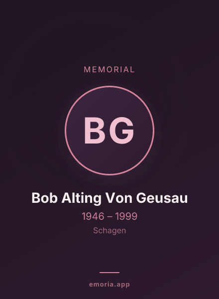 Memorial portrait of Bob Alting Von Geusau