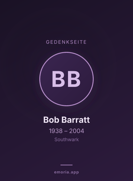 Gedenkportrait von Bob Barratt