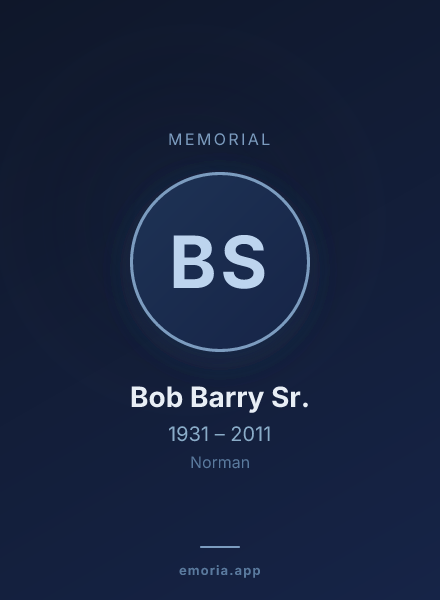 Memorial portrait of Bob Barry Sr.