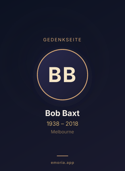 Gedenkportrait von Bob Baxt