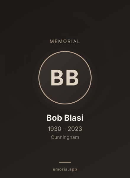 Memorial portrait of Bob Blasi