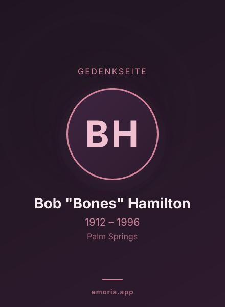 Gedenkportrait von Bob "Bones" Hamilton