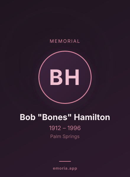 Memorial portrait of Bob "Bones" Hamilton