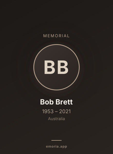 Memorial portrait of Bob Brett
