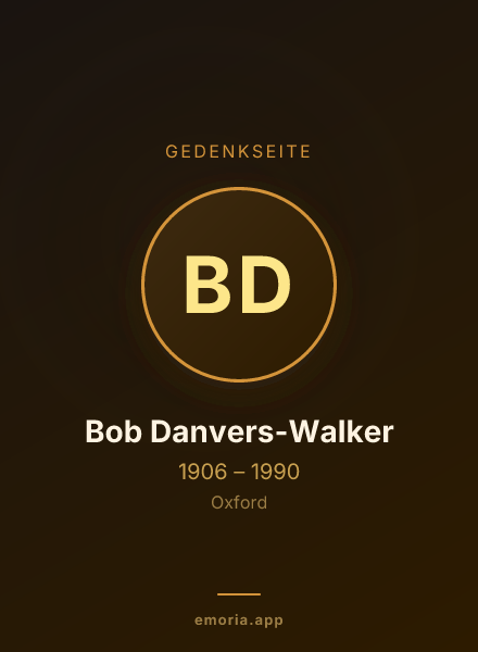 Gedenkportrait von Bob Danvers-Walker