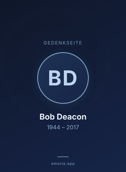 Gedenkportrait von Bob Deacon