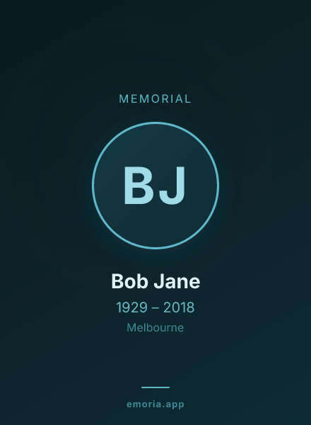 Memorial portrait of Bob Jane