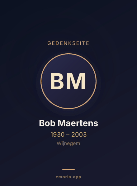 Gedenkportrait von Bob Maertens