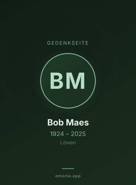 Gedenkportrait von Bob Maes