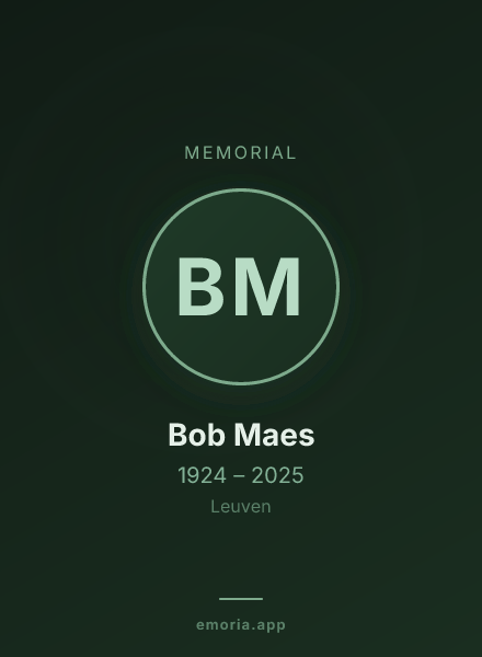 Memorial portrait of Bob Maes
