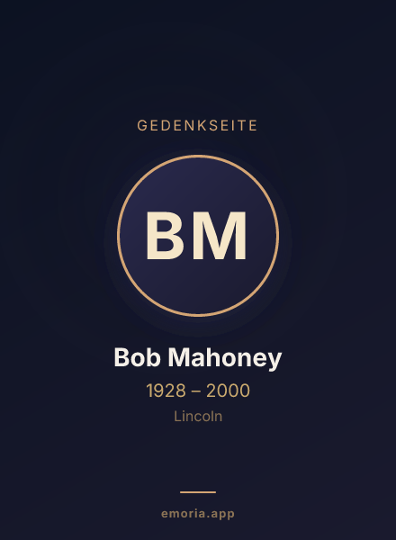Gedenkportrait von Bob Mahoney