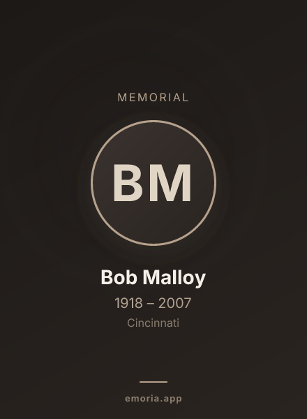 Memorial portrait of Bob Malloy