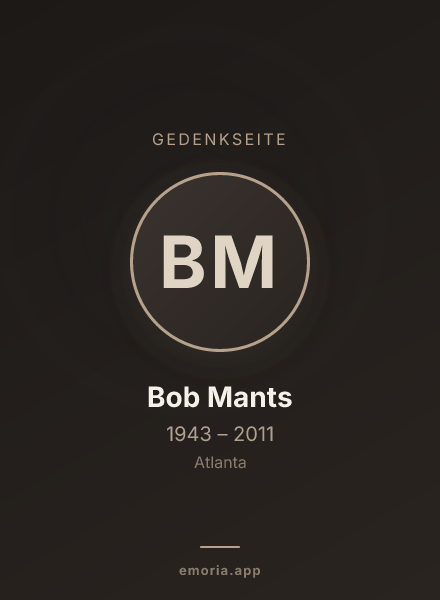Gedenkportrait von Bob Mants