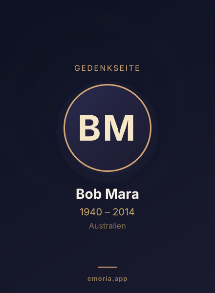 Gedenkportrait von Bob Mara