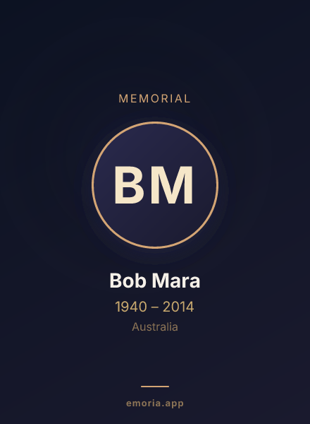 Memorial portrait of Bob Mara