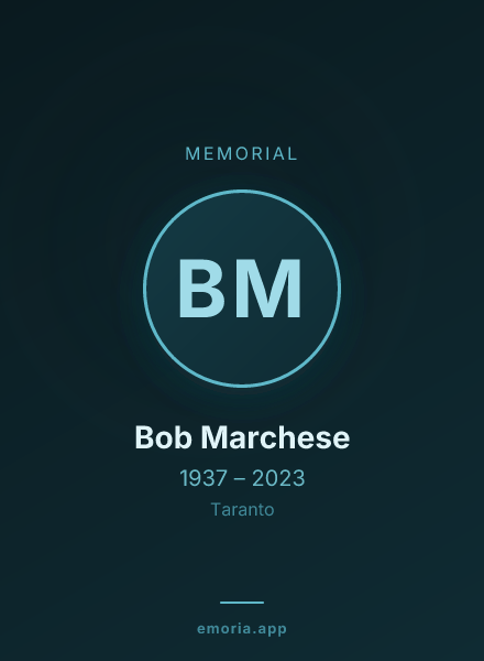 Memorial portrait of Bob Marchese
