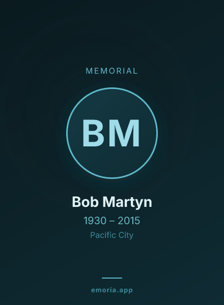 Memorial portrait of Bob Martyn