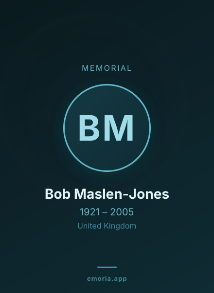 Memorial portrait of Bob Maslen-Jones
