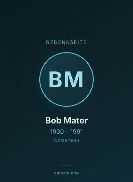 Gedenkportrait von Bob Mater