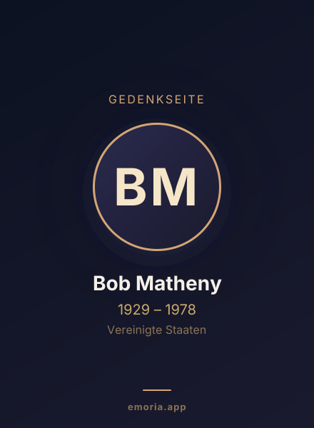 Gedenkportrait von Bob Matheny