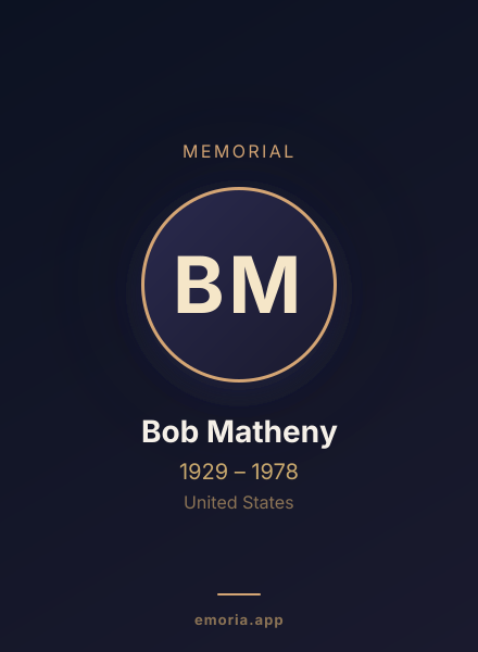 Memorial portrait of Bob Matheny