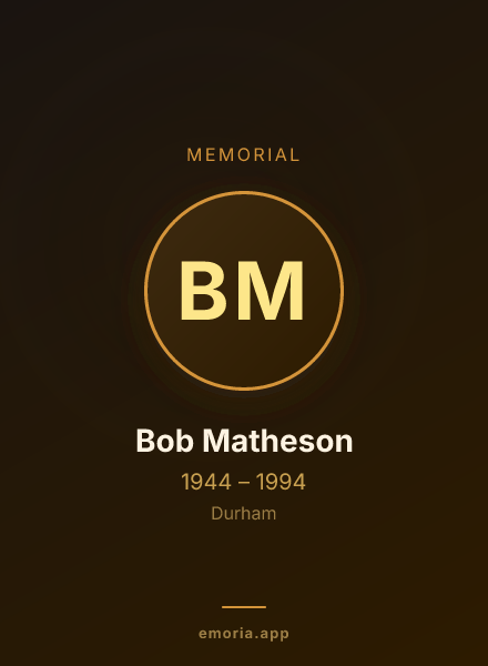Memorial portrait of Bob Matheson