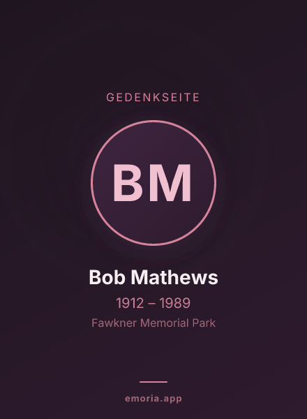 Gedenkportrait von Bob Mathews
