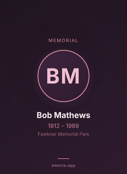 Memorial portrait of Bob Mathews