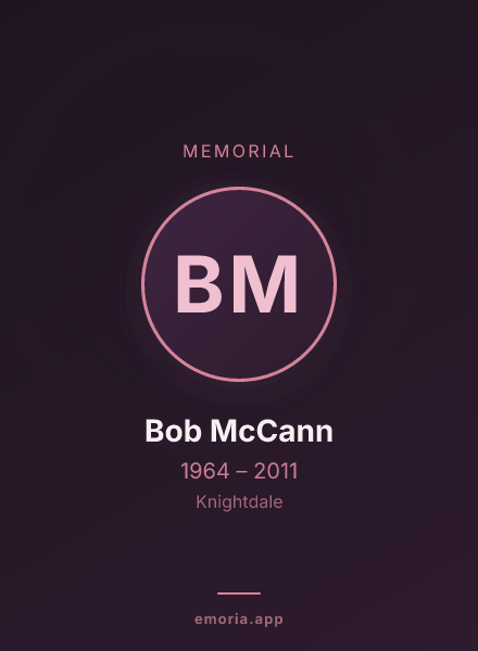 Memorial portrait of Bob McCann