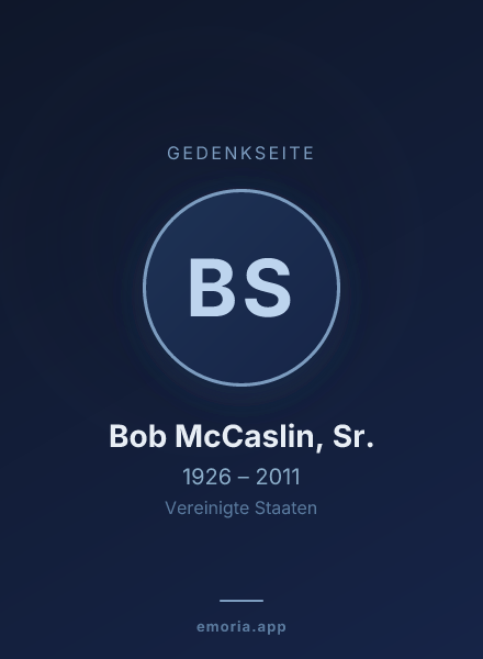 Gedenkportrait von Bob McCaslin, Sr.
