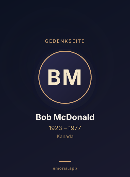 Gedenkportrait von Bob McDonald