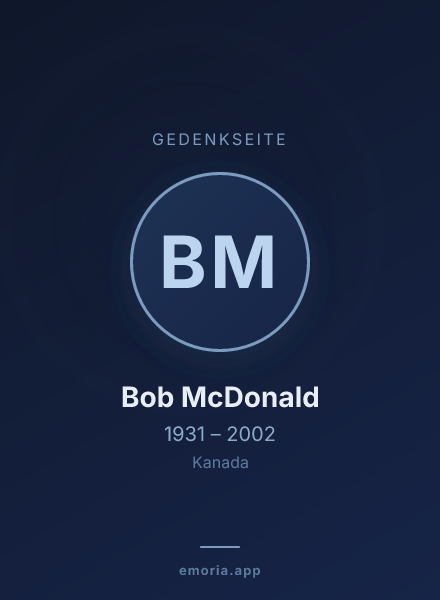 Gedenkportrait von Bob McDonald