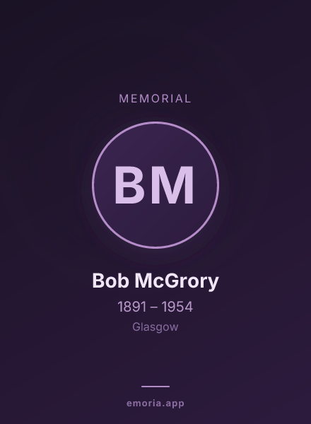 Memorial portrait of Bob McGrory