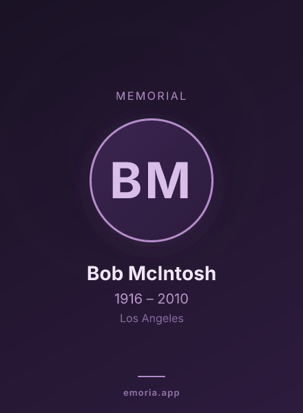 Memorial portrait of Bob McIntosh