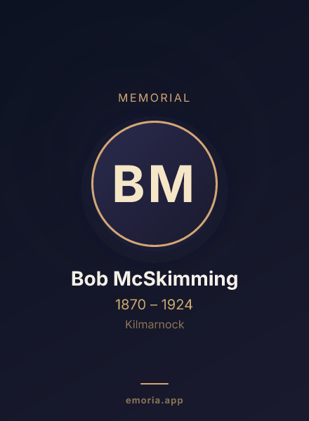 Memorial portrait of Bob McSkimming