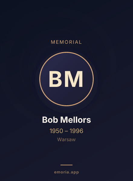 Memorial portrait of Bob Mellors