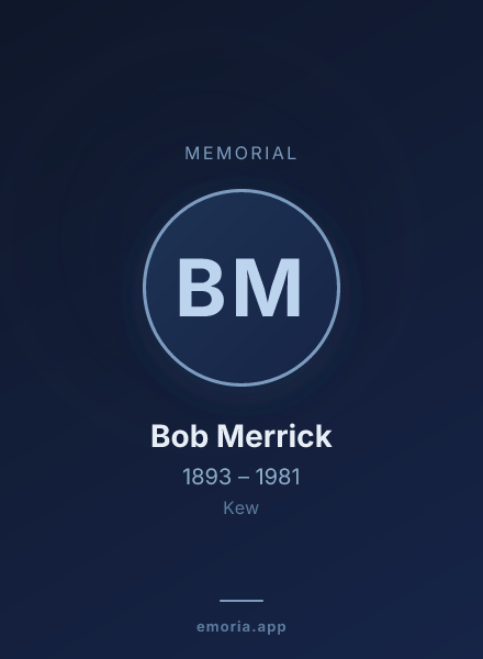 Memorial portrait of Bob Merrick