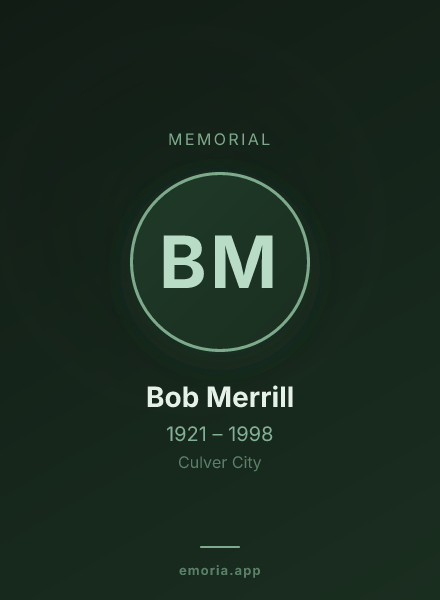 Memorial portrait of Bob Merrill